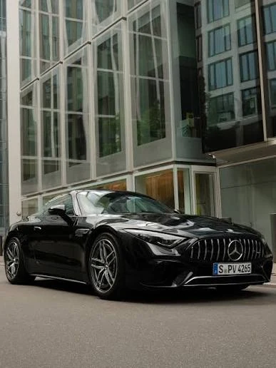 Black Mercedes-Benz SL roadster